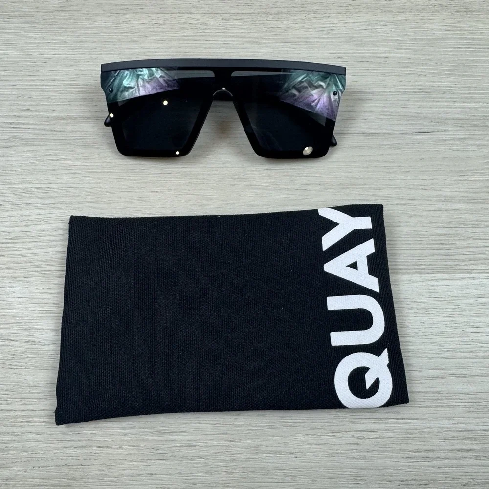 Quay Hindsight Shield Sunglasses Black Smoke Rimless 51mm Unisex